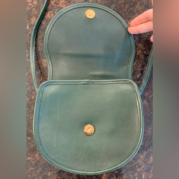 COACH Vintage Casey Bag Leather Crossbody Handbag Dark Emerald Green 80s / 90s - Picture 6 of 14